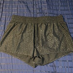 Women’s Black Leopard Print Athletic Shorts